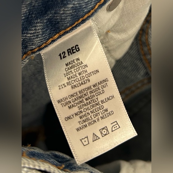 Aeropostale NWT High Rise Baggy Wide Leg Distressed Jeans Sz 12 Regular Y2K - Picture 7 of 8